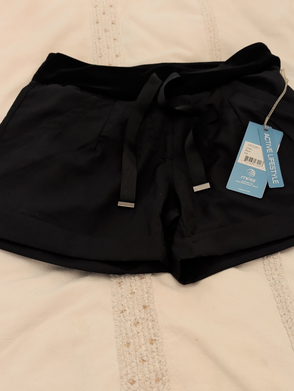 Mondetta Black Women's Athletic Drawstring Shorts